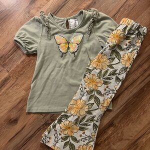 Rare Editions Green and Yellow Butterfly Matching Set